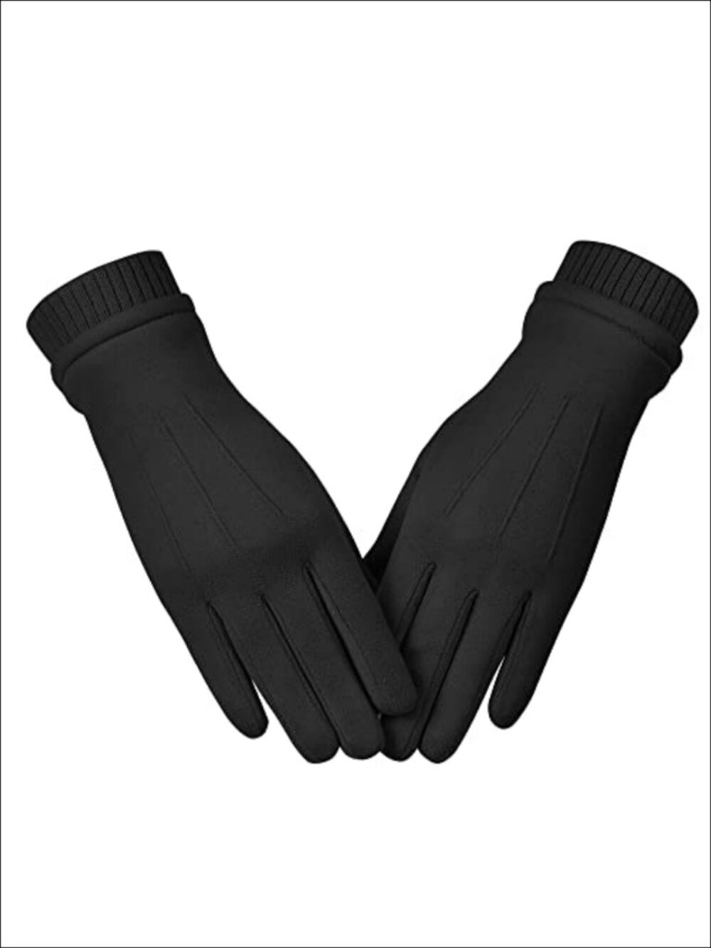 Winter Suede Gloves Women Warm Wool Lining Touchscreen Texting